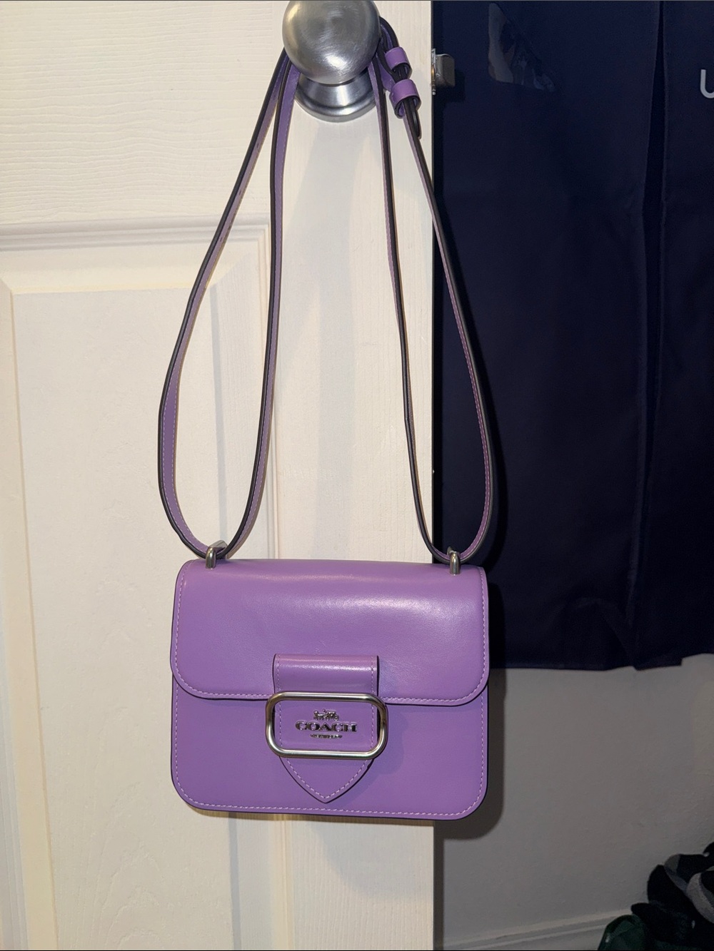 COACH Purple Leather Crossbody with Polished Hardware - Picture 4 of 6